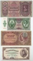 1930. 100P csillagos sorszámmal + 1936. 10P + 1945-1946. 10.000P - 100.000MP (5xklf,6db) T:F szép papír, közte VF