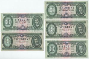 1962. 10Ft (5x) T:F szép papír, közte egy AU Adamo F6