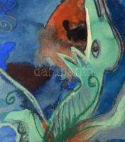 Jozefka Antal (1935-): Sunion, 1972. Vegyes technika, papír. Jelzett. Paszpartuban. 60x40 cm