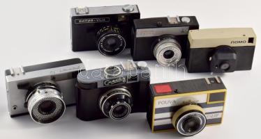 6 db szovjet analóg fényképezőgép: Pouva, Smena, Vilia, Lomo, Zorki 10
