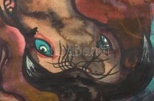 Jozefka Antal (1935-): Knossos, 1972. Vegyes technika, papír. Jelzett. Paszpartuban. 61x41 cm