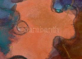 Jozefka Antal (1935-): Knossos, 1972. Vegyes technika, papír. Jelzett. Paszpartuban. 61x41 cm