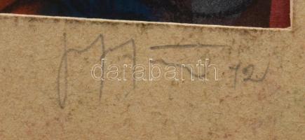 Jozefka Antal (1935-): Knossos, 1972. Vegyes technika, papír. Jelzett. Paszpartuban. 61x41 cm