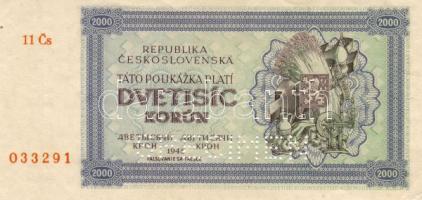 Csehszlovákia 1945 2000K "specimen" T:I