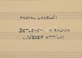 Kottagyűjtemény, nagyobb mappányi, nagyrészt kézzel írt kotta, közte dedikáltak: Vasadi Balogh Lajos...