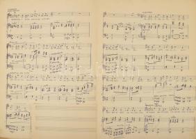 Kottagyűjtemény, nagyobb mappányi, nagyrészt kézzel írt kotta, közte dedikáltak: Vasadi Balogh Lajos...