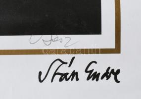 Szász Endre (1926-2003): Női arc. Dorotheum kiállítási plakát, ofszet, papír, Szász Endre 2 db autog...