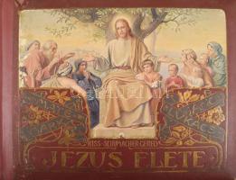 Kiss János - Gergely József: Jézus élete. Bp., 1903, Egyházi Közlöny. Szecessziós képekkel gazdagon illusztrált nagyalakú kiadvány. Schumacher Fülöp képeivel. Díszes, aranyozott, festett vászonkötésben, belül a gerincnél javított, kopottas állapotban.