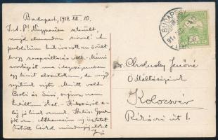 1914 Cholnoky Jenő (1870-1950) földrajztudós által feleségének írt autográf képeslap, aláírásával, dátumozva (1914. XII. 10.)