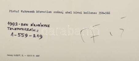 1985-1995 Antall József (1932-1993) történész, politikus által Dienes István (1929-1995) régész, muz...