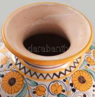 Modra nagyméretű őszi jelenetes virágmintás váza. Jelzett, hibátlan, m: 41 cm