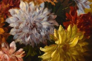 Murin Vilmos (1891-1952): Csendélet. Olaj, vászon, jelzett. Dekoratív, sérült fakeretben, 80x60 cm