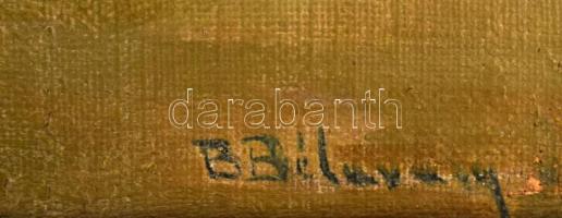 Burchard-Bélaváry István (1864-1933): Társaság lovakkal. Olaj, vászon, jelzett. Kisebb sérüléssel. D...