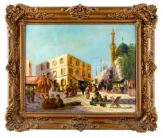 Bácskay (Bácskai) István (?-?), működött a XX. sz. első felében: Keleti utca. Olaj, vászon. Jelzett. Dekoratív, kissé sérült fakeretben. 40x50 cm