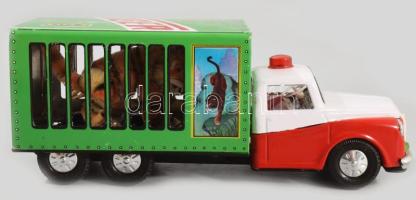 cca 1975 Metal Factory Tiger Truck MF 239 tigrisszállító cirkuszi autó lemezjáték. Kína, fémlemez, e...