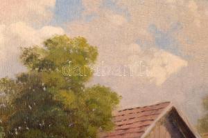 Barsi Béla (1872-1913): Hazafelé. Olaj, vászon. Jelzett. Dekoratív fakeretben. 40x50 cm