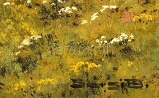 Barsi Béla (1872-1913): Hazafelé. Olaj, vászon. Jelzett. Dekoratív fakeretben. 40x50 cm