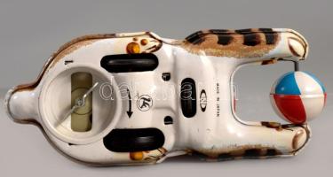 cca 1975 Nakayama Wind Up Puzzle Cat felhúzható lemezjáték. Japán, fémlemez, eredeti dobozában, 14x9...