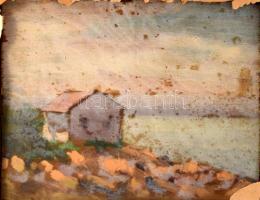 Paczolay jelzéssel, XX. sz .első fele: Kikötőrészlet vitolrásokkal (kétoldalas mű, hátoldalán tájrés...