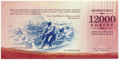 2010. Budapest 12000Ft értékű adományjegy "Az árvíz és a vörösiszap károsultjainak javára"...