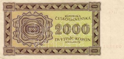 Csehszlovákia 1945 2000K "specimen" T:I