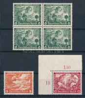 Deutsches Reich 1933 Wagner operái 3 klf érték Mi 502-504 A, Mi 503+504 Schlegel BPP vizsagálójellel (502 négyestömbben, 504 ívsarki) (Mi EUR 140.-)