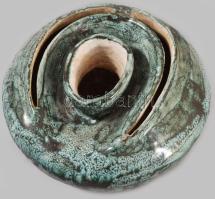 Iparművész design váza, jelzés nélkül, 15x9 cm