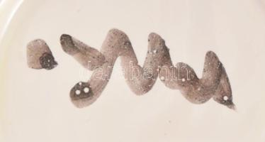 Iparművészeti kaspó, jelzett, kis mázhibával, d: 17 cm, m: 15,5 cm