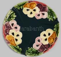 Szecessziós dísztál, felületi sérüléssel, d: 17 cm