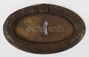 5 darab szecessziós réz zárcímke, h: 9 cm