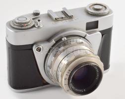 cca 1957 Altissa Altix-N fényképezőgép, 35 mm filmformátum, Carl Zeiss Tessar 2,8/50 objektívvel, kissé sérült borítással