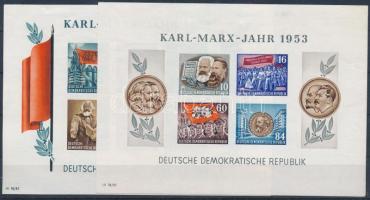 NDK 1953 Karl Marx vágott blokkpár Mi 8-9 B (Mi EUR 200.-)
