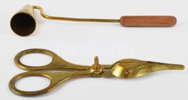 Német réz gyertyakoppintó és kanócvágó