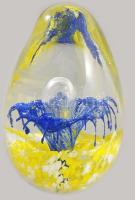 Levélnehezék, üveg tojás. Cseh. 11 cm