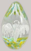 Levélnehezék, üveg tojás. Cseh. 10 cm