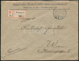 1908 Ajánlott levél 7 db Turul bélyeggel Bécsbe