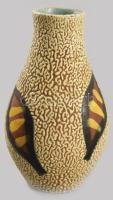 Iparművész, jelzett kerámia váza. Mázas kerámia, jelzett, hibátlan 17 cm