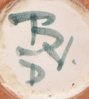 Iparművész, jelzett kerámia váza. Mázas kerámia, jelzett, hibátlan 17 cm