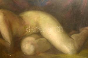 Páldy Zoltán (1884-1939): Fekvő női akt. Pasztell, papír, jelezve jobbra lent. Dekoratív, üvegezett,...