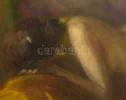 Páldy Zoltán (1884-1939): Fekvő női akt. Pasztell, papír, jelezve jobbra lent. Dekoratív, üvegezett,...