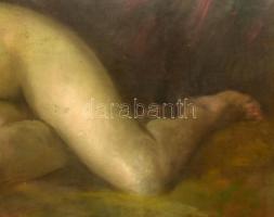 Páldy Zoltán (1884-1939): Fekvő női akt. Pasztell, papír, jelezve jobbra lent. Dekoratív, üvegezett,...