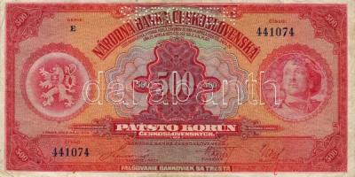 Csehszlovákia 1929 500K "specimen" T:I