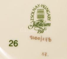 Zsolnay virág mintás cukordoboz. Kézzel festett, jelzett, hibátlan 18x13 cm