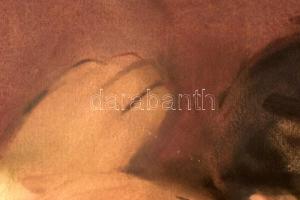 Soproni Horváth József (1891-1961): Fekvő női akt, 1941. Akvarell, papír, jelezve balra lent. Dekora...