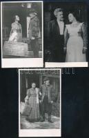 Sulyok Mária (1908-1987) színésznő partnereivel (Somlay, Balázs Samu, Sennyei Vera, Major Tamás, stb.), 5 db fotó, ebből 4 db Méreyné Wellesz Ella pecséttel jelzett alkotása, 14×9 cm