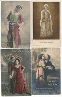 9 db RÉGI zsáner motívum képeslap vegyes minőségben: szerelmes párok, hölgyek / 9 pre-1945 motive postcards in mixed quality: love couples, ladies