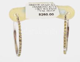 Fehérarany fülbevaló pár brillekkel. 14K fehérarany WG ovális csiszolás. Jelzett 1,03 g