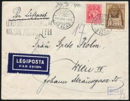 1940 Cenzúrázott légi levél Bécsbe