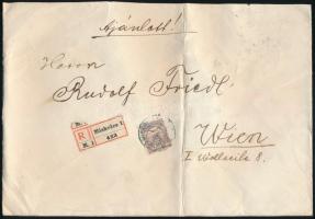 ~1915 Ajánlott értéklevél Miskolcról Bécsbe