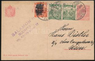 1920 Díjkiegészített díjjegyes levelezőlap Bécsbe